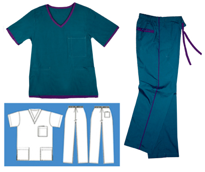 Contrast Trim Set - Bluegreen & Purple - Click Image to Close